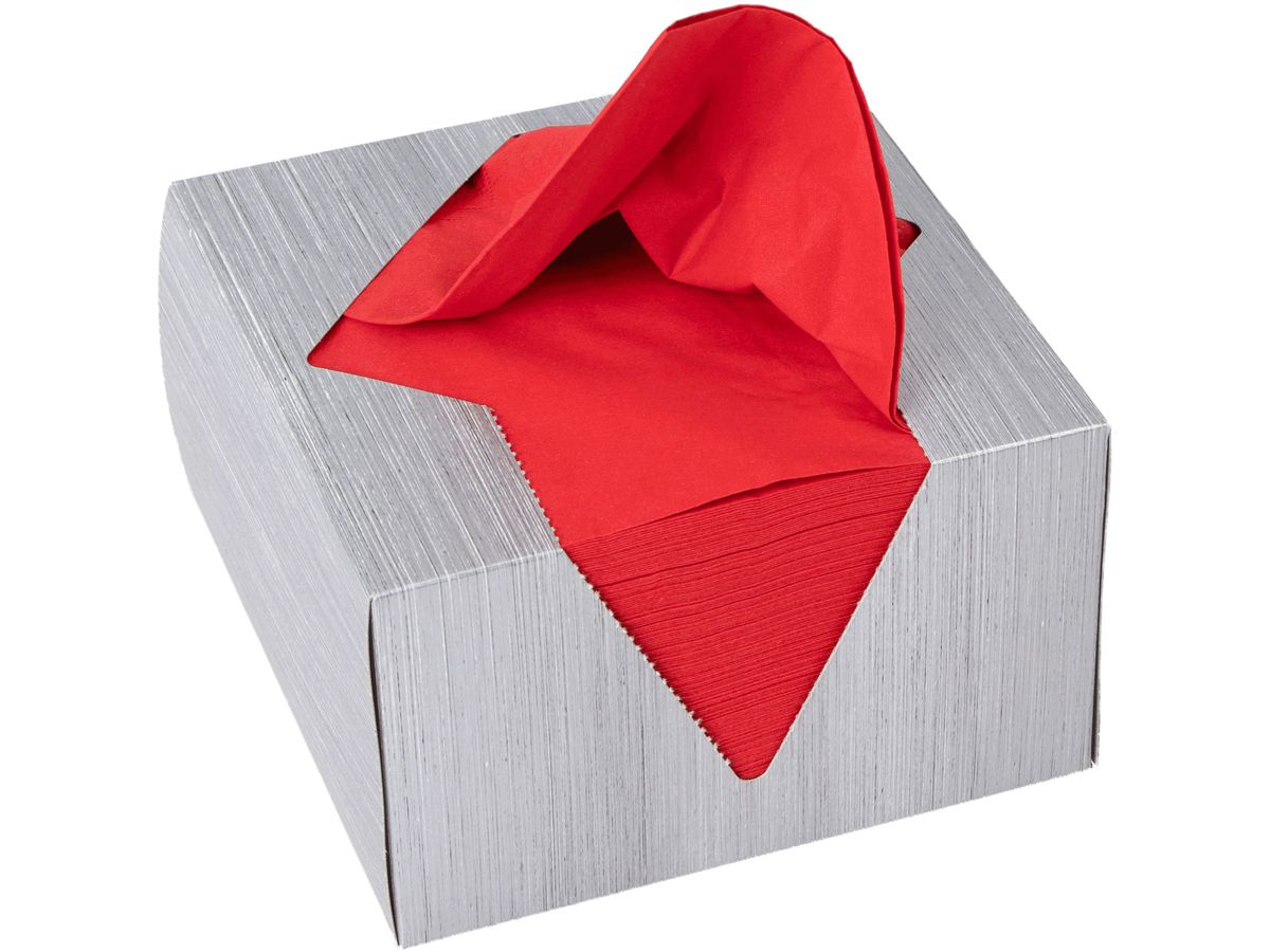 ELCO Tovaglioli Box 33x33cm 04-33401100-201 3 veli, rosso 100pz. (7612614061945)
