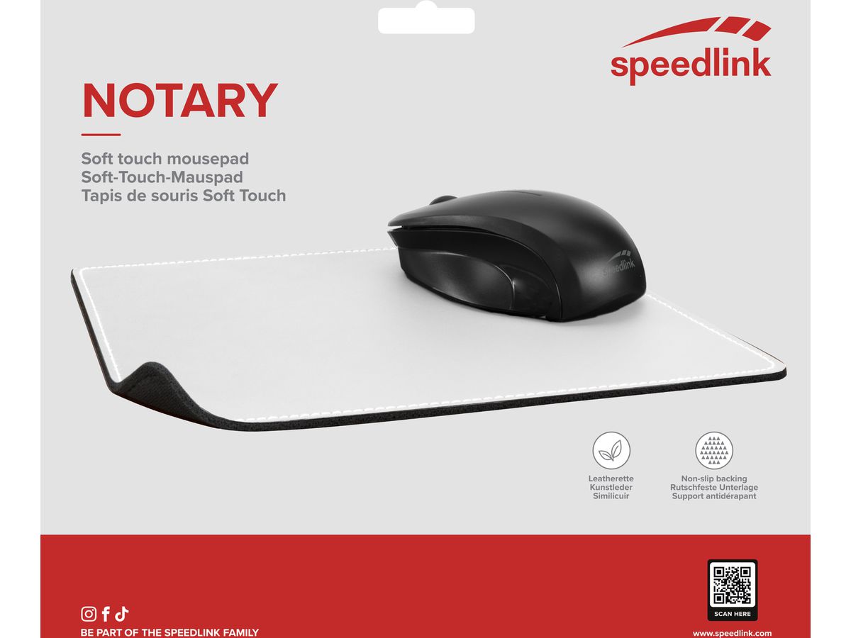 SPEEDLINK Soft Touch Mousepad White SL6243LWT Notary (4027301362435)