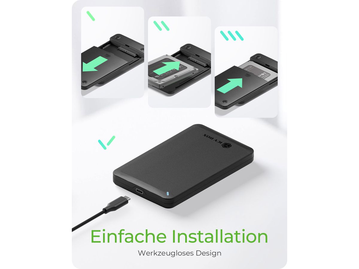 ICY BOX Ext. 2,5 Inch Enclosure IB-201T-CU31 Combo cable USB-C/A (4250078174226)