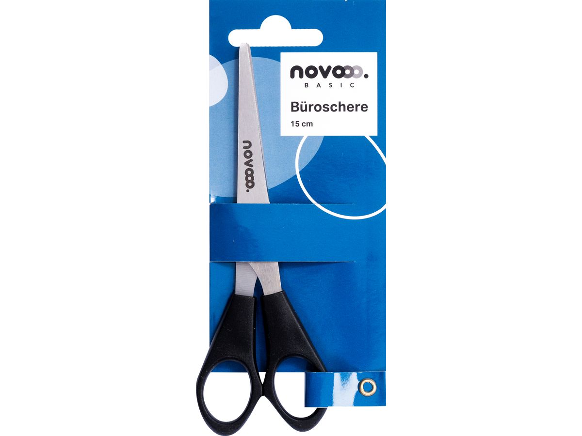 NOVOOO Büroschere 15cm E-131160 MTH für Rechtshänder, schwarz (9010729007458)