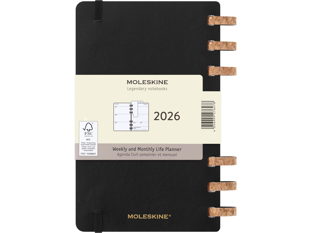 MOLESKINE Agenda Life Spiral Large 2026 DSSPB12MWH3Y26 1S/2P noir SC 13x21cm (8056999276478)