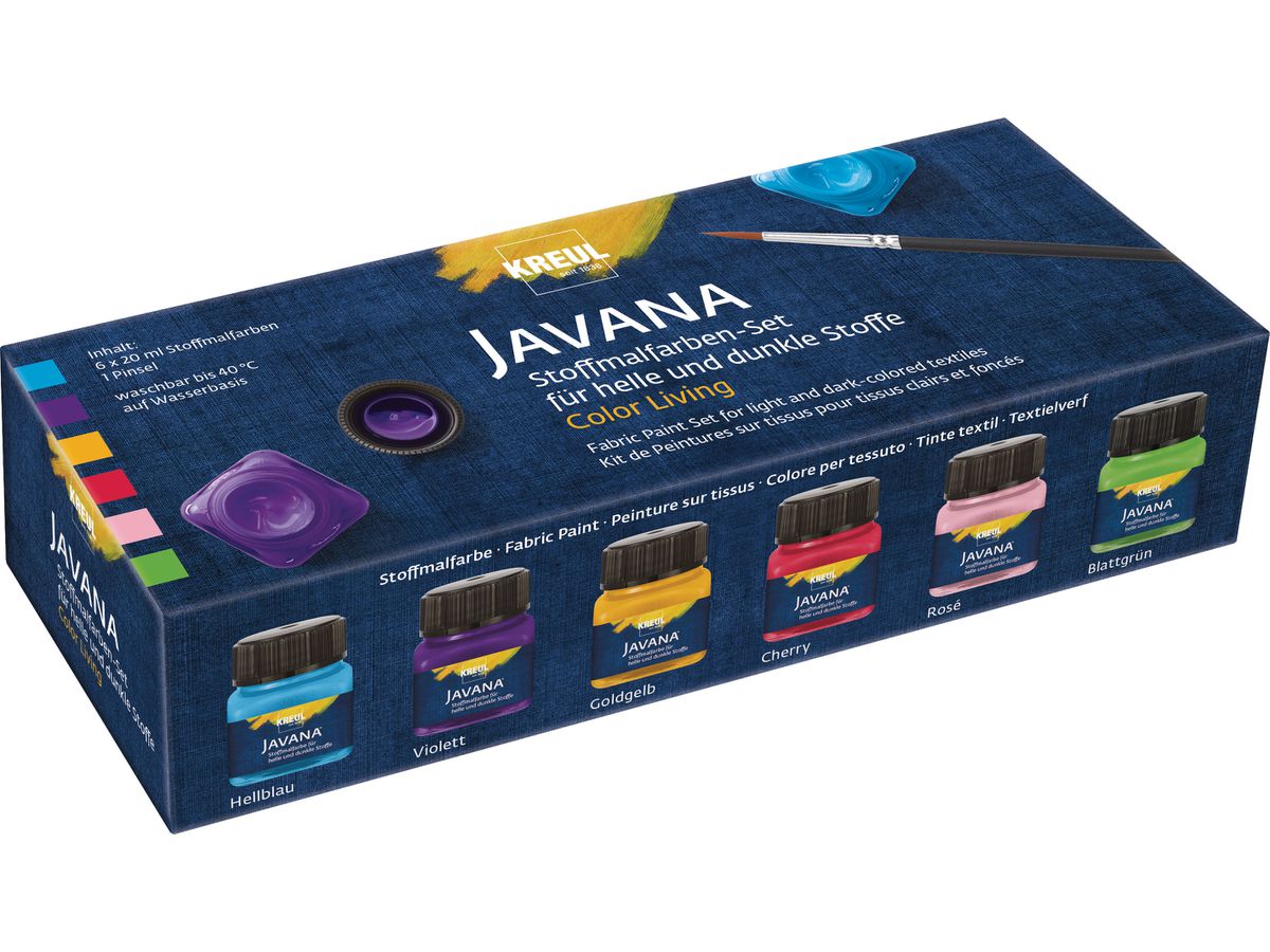 KREUL Textilfarbe JAVANA 90597 Color Living 6er Set (4000798126902)
