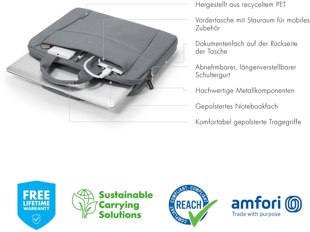 DICOTA Eco Slim Case BASE grey D31305-RPET for Unviversal 13-14.1 (7640186418805)