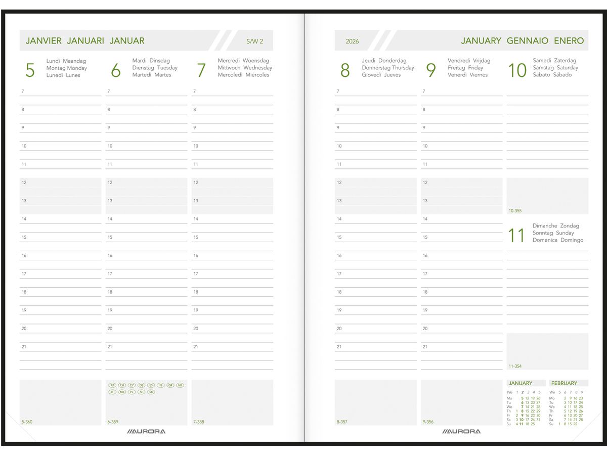 AURORA Agenda Universe Adventure 2026 3419AD 1S/2P ass. ML 14.5x21cm (5411028420902)