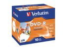 VERBATIM DVD-R Jewel 4.7GB 43521 1-16x fullprint 10 Pcs (0023942435211)