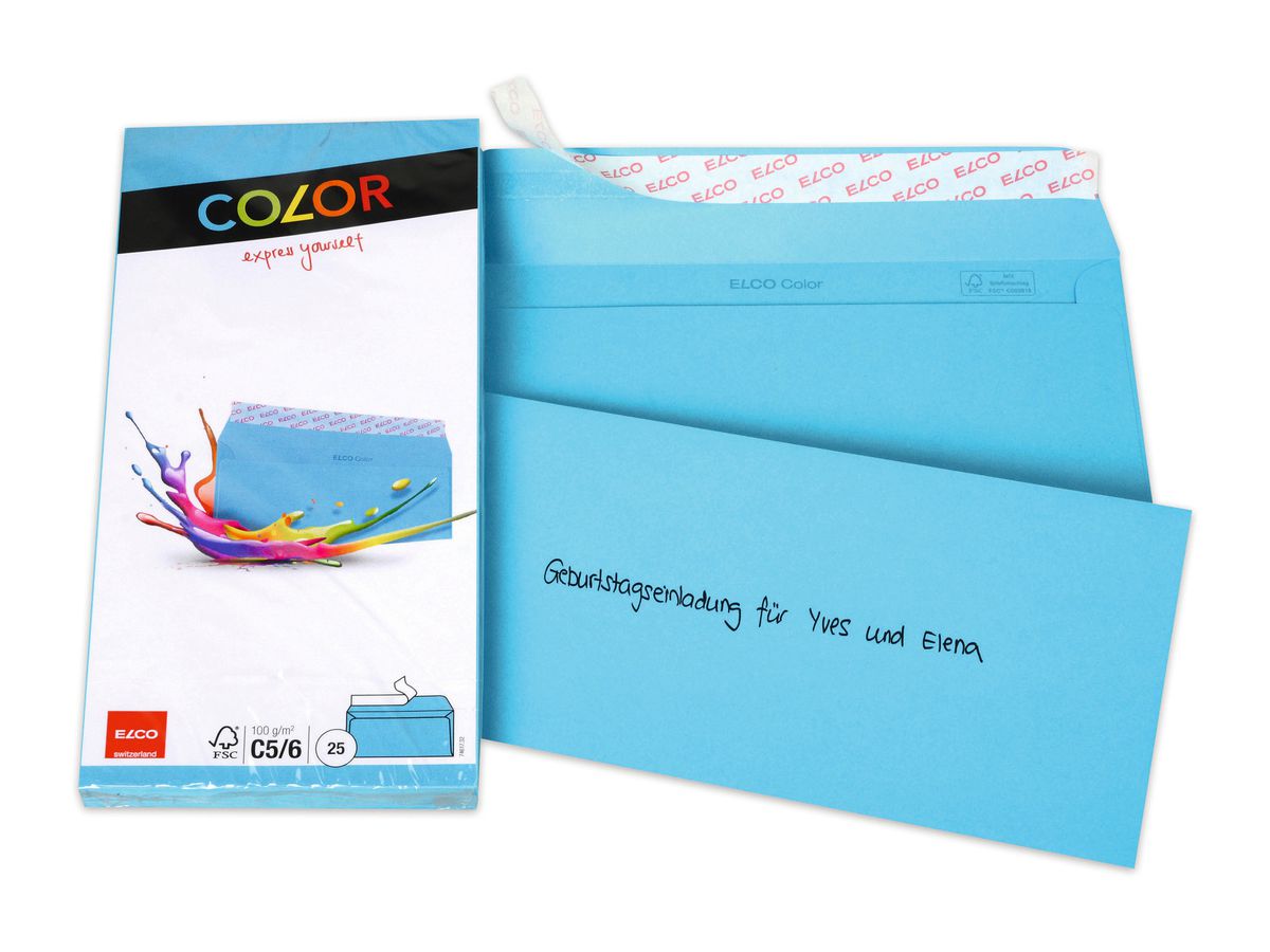 ELCO Enveloppe Office s/fenêt. C5/6 74617.32 100g, bleu 25 pcs. (7610425328103)