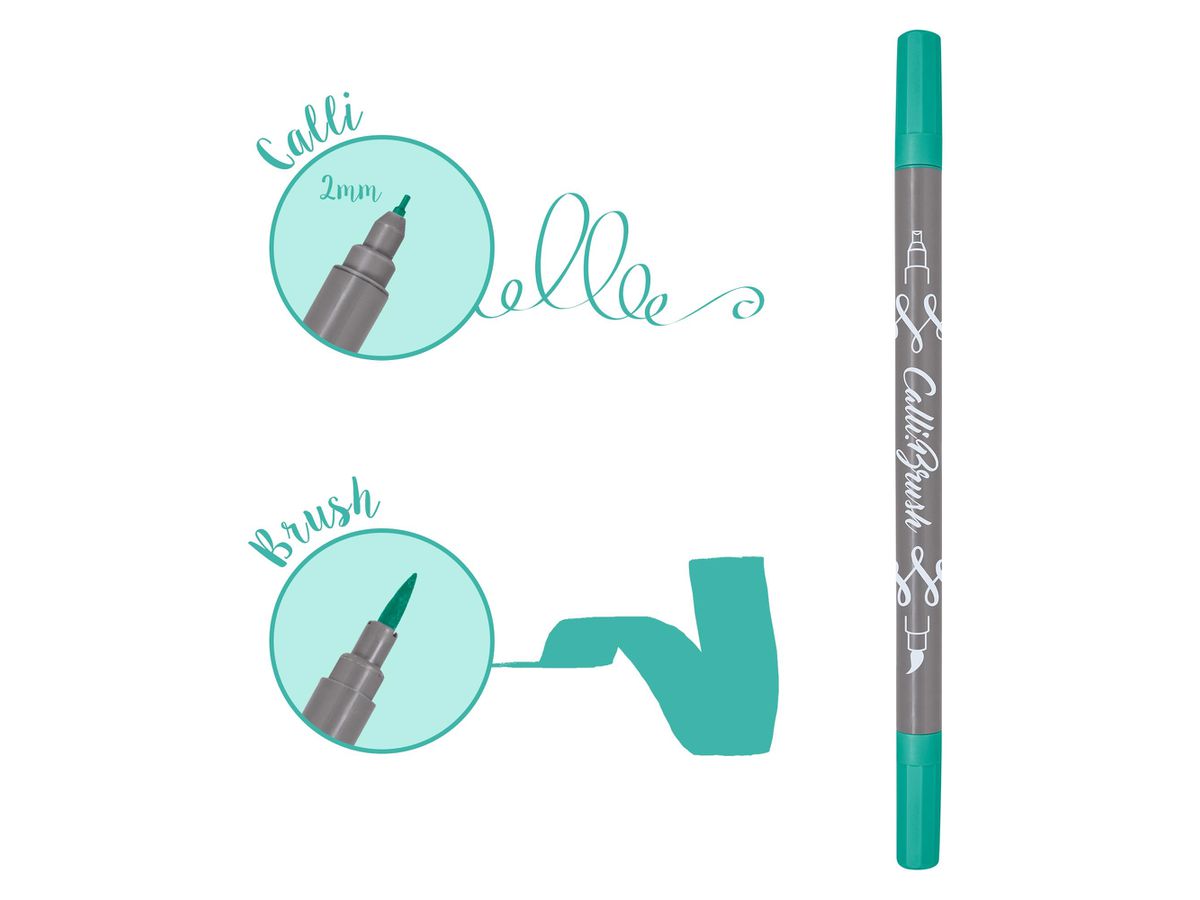 ONLINE Callibrush Pen Double Tip 2mm 19067/6 Turquoise (4014421190673)