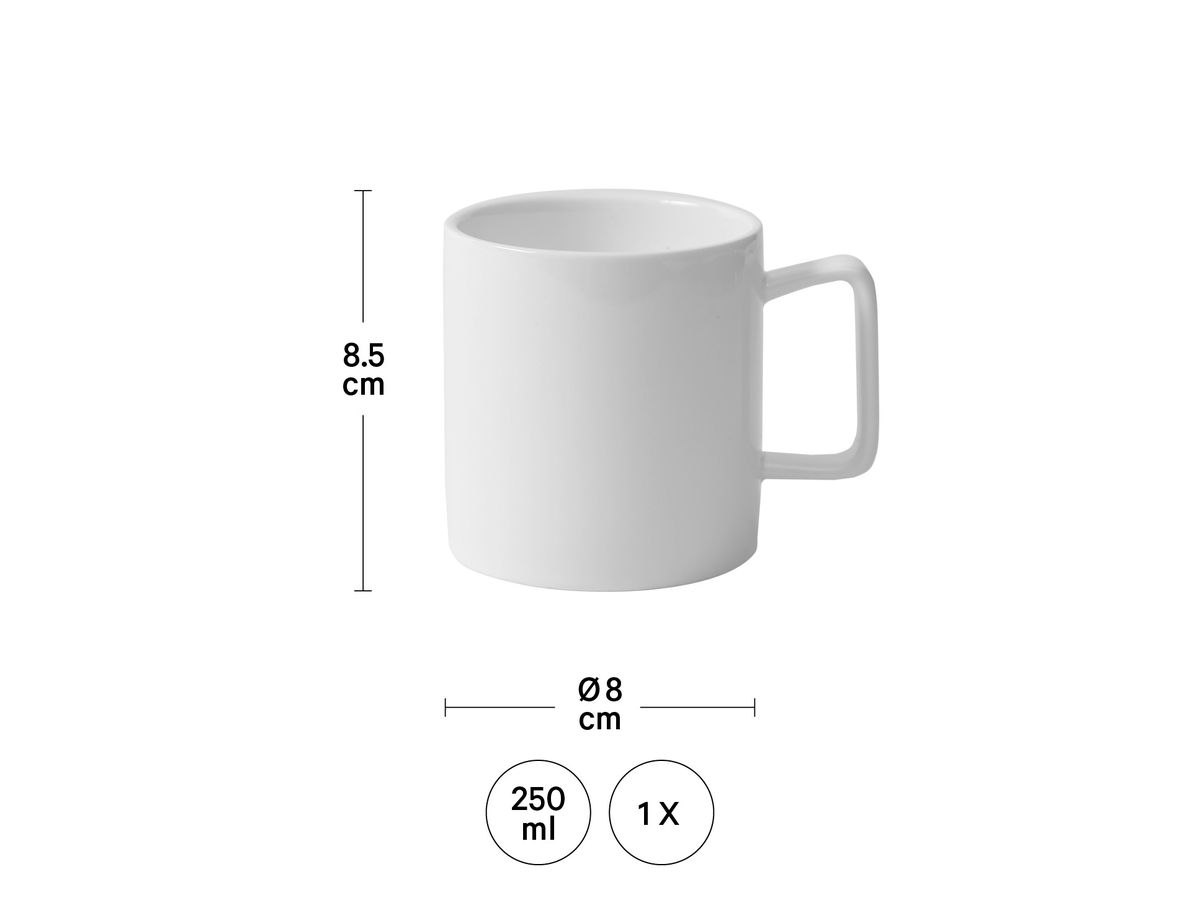 I AM CREATIVE Mug en porcelaine 250ml 5000.125 blanc 8x8.5cm (7611983171699)