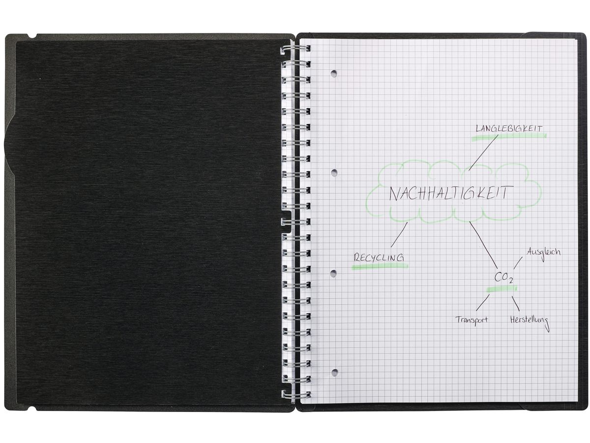 KOLMA Notizbuch LineaVerde A4 06.520.06 kariert, 70g/m2 schwarz (7611967060636)