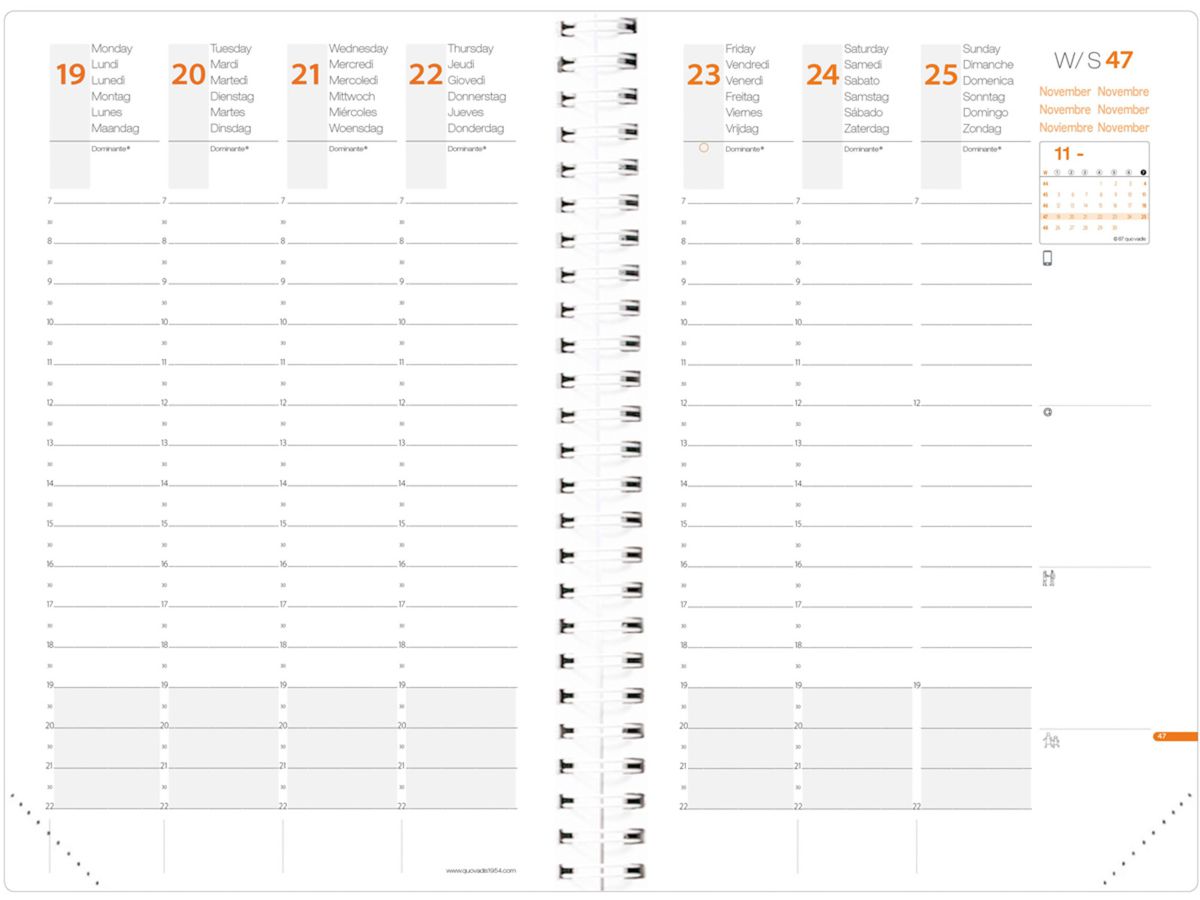 QUO-VADIS Agenda Time&Life large 2026 615028Q 1W/2S blau ML 16x24cm (3371010426461)