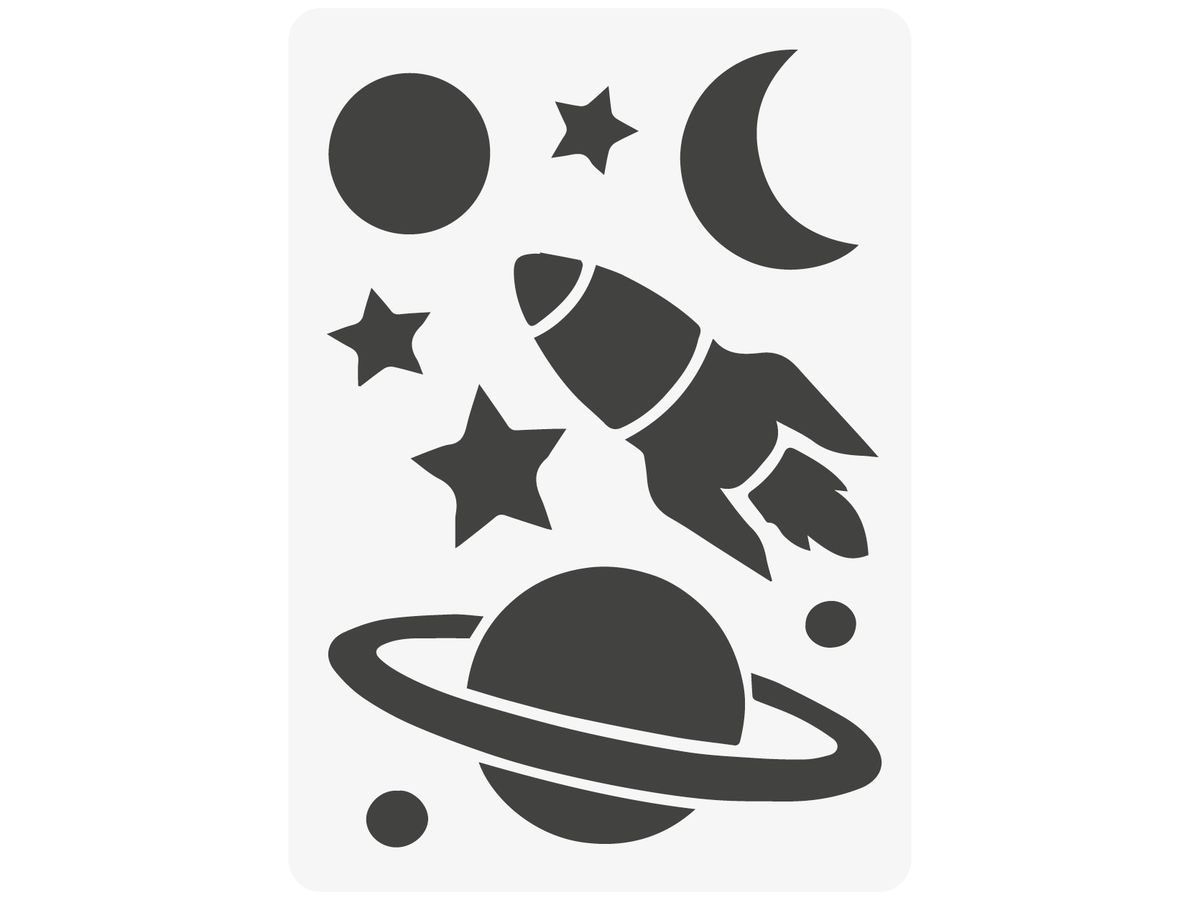 I AM CREATIVE Pochoir 2000.66 Kids A5, Espace (7611983205707)