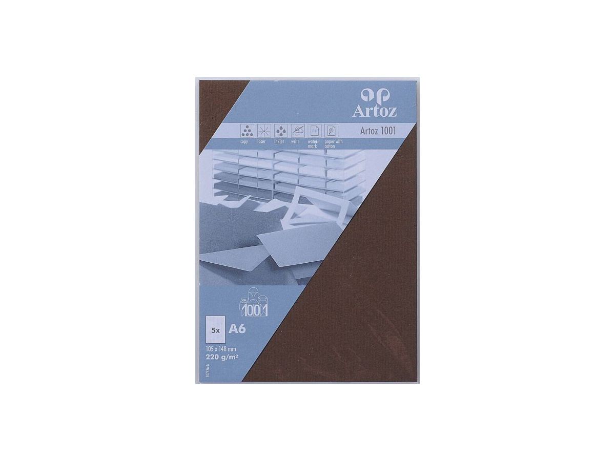 ARTOZ Karten 1001 A6 107326146 220g, braun 5 Blatt (7612450364101)