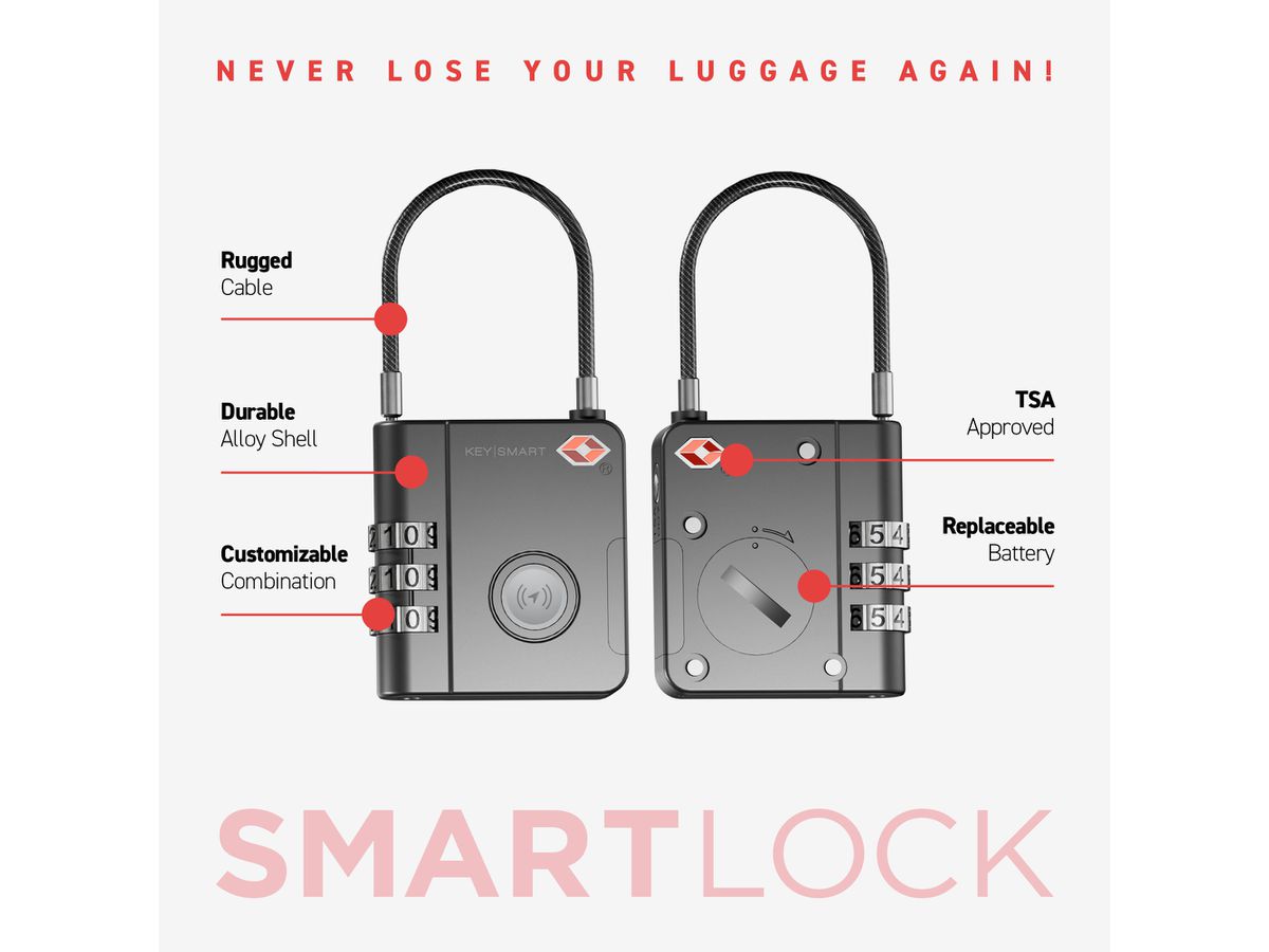 KEYSMART SmartLock KS520-BLK TSA Approved Find My Lock (0810024057221)