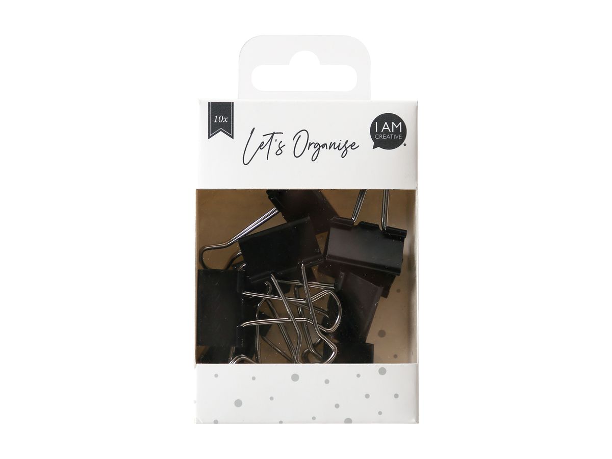 I AM CREATIVE Binder Clips Lets Organize 4035.14 schwarz, 25mm, 10 Stk. (7611983211739)