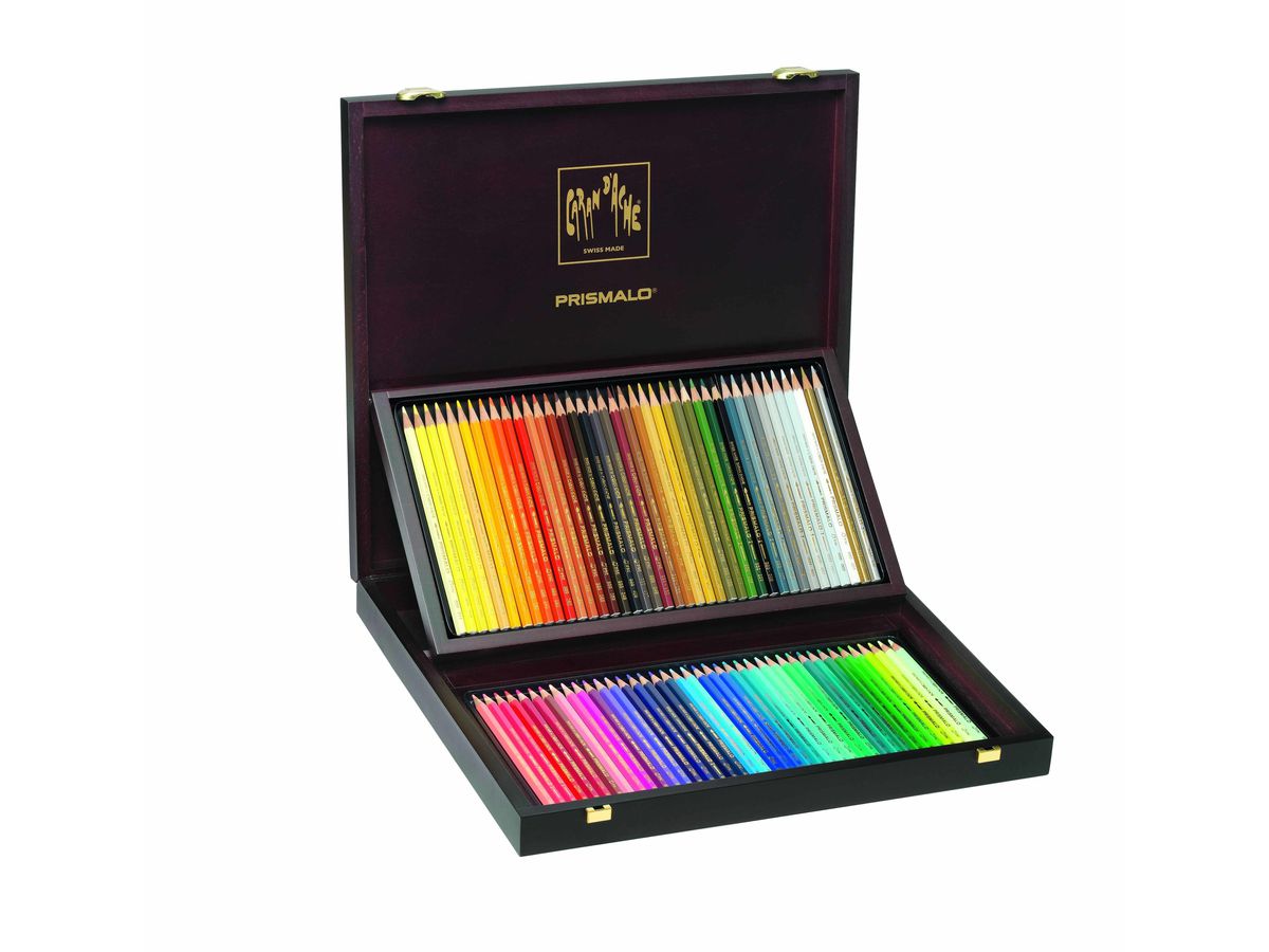 CARAN D'ACHE Matita colorata Prismalo 3mm 999.480 ass. scatola di legno 80 pezzo (7610186023842)