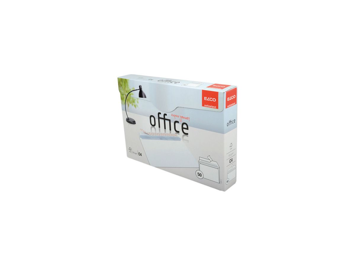 ELCO Envelope Office s. fenêtre C4 74538.12 120g, blanc, colle 50 pièces (7610425349702)