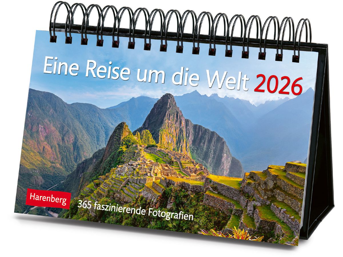 HARENBERG Tischkalender 2026 2763900+26 Reise um die Welt DE 23x17cm (9783840036118)