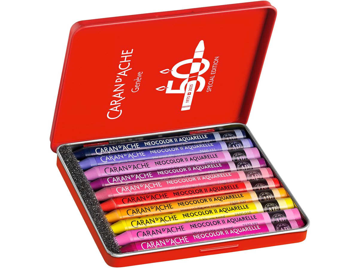 CARAN D'ACHE Wachsmalkreide Neocolor II 7500.917 50 Jahre Pop 10 Stück (7630002360203)