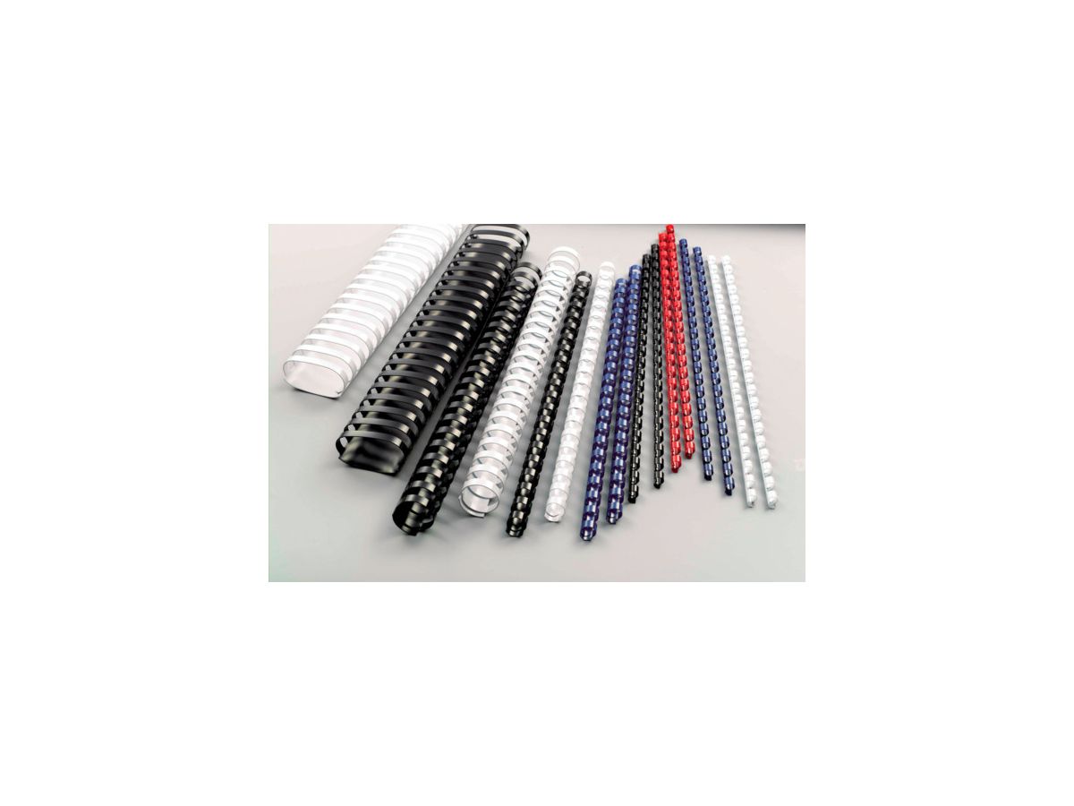 GBC Plastikbindrücken 14mm A4 4028218 rot, 21 Ringe 100 Stück (0033816097353)