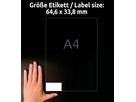 AVERY ZWECKFORM Universal-Etikett. 64.6x33.8mm 3658 weiss 2400 Stk./100 Blatt (4004182036587)