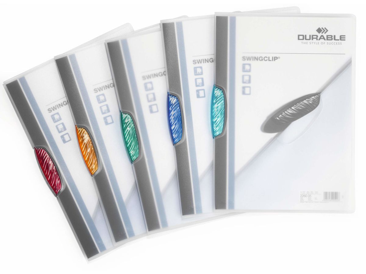 DURABLE Dossier à pince SWINGCLIP A4 228400 couleurs ass. 5 pcs. (4005546209364)