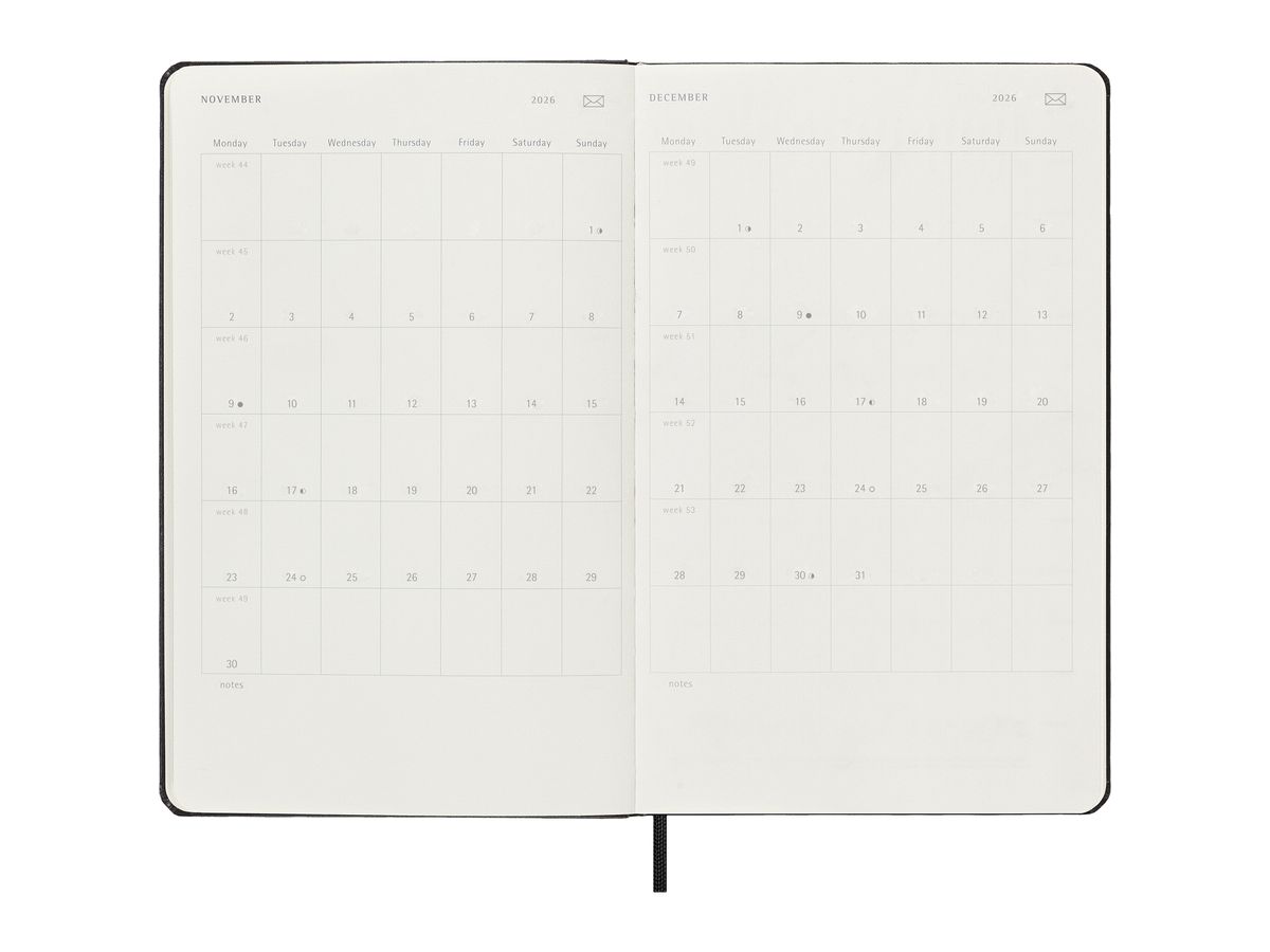 MOLESKINE Agenda Smart Diary Large 2026 SMDHB12WN3Y26 1S/1P noir HC 13x21cm (8056999275860)