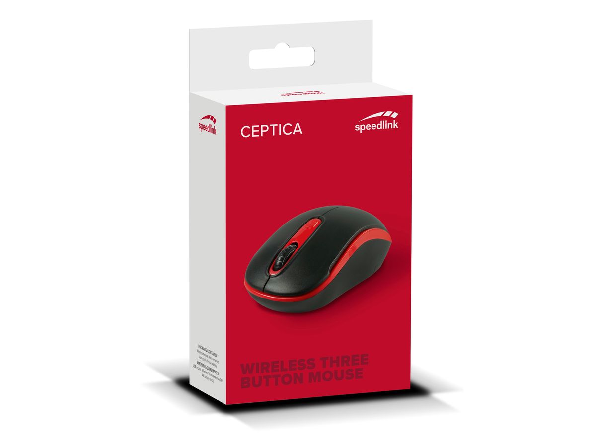 SPEEDLINK Ceptica Wireless Mouse SL-630013-BKRD USB, black/red (4027301589788)