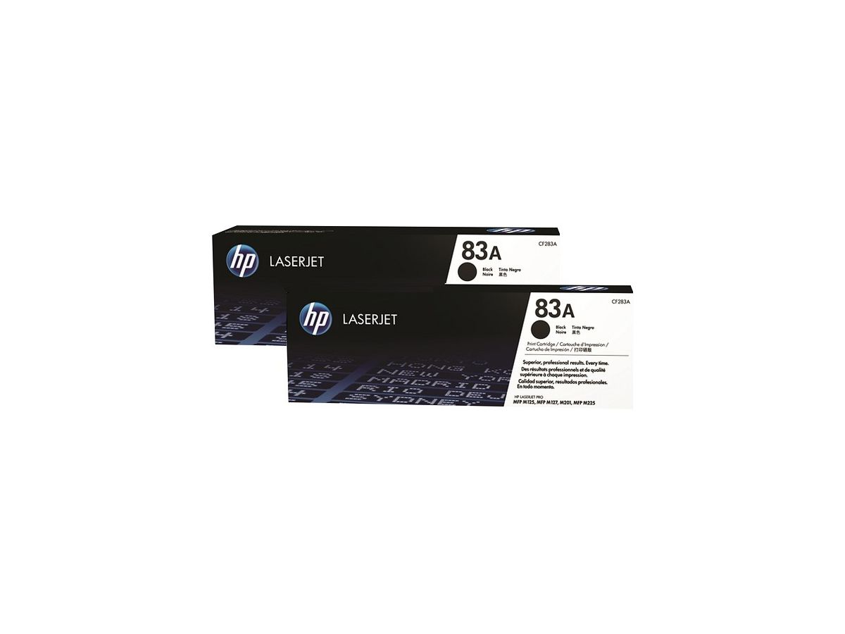 HP Toner-Modul 83AD schwarz CF283AD LaserJet Pro M125 2 Stück (0888793635179)