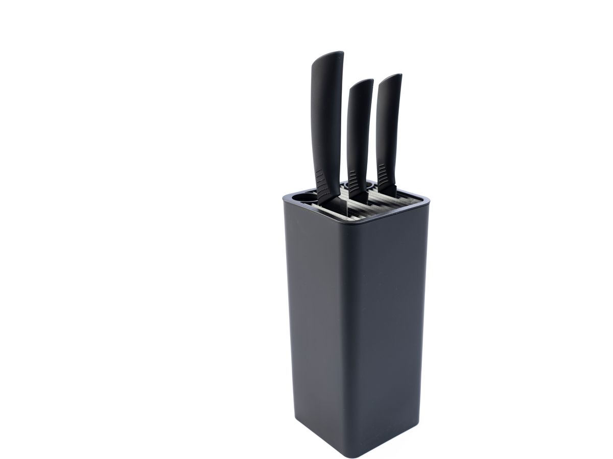 VIVANCO Messerset mit Block 20074 3-teilig, schwarz (8715986200741)