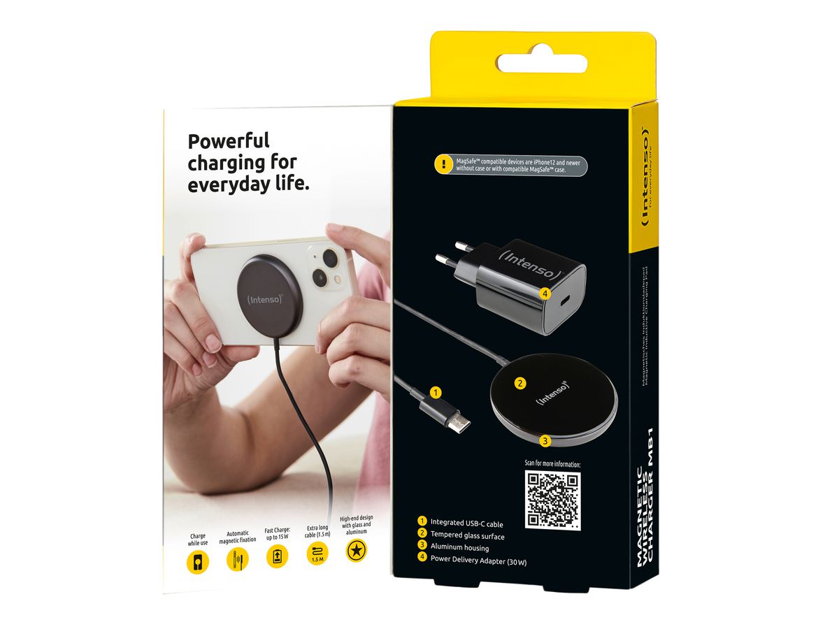INTENSO Magnetic Wireless Charger MB1 7410710 MagSafe compatibility black (4034303032648)