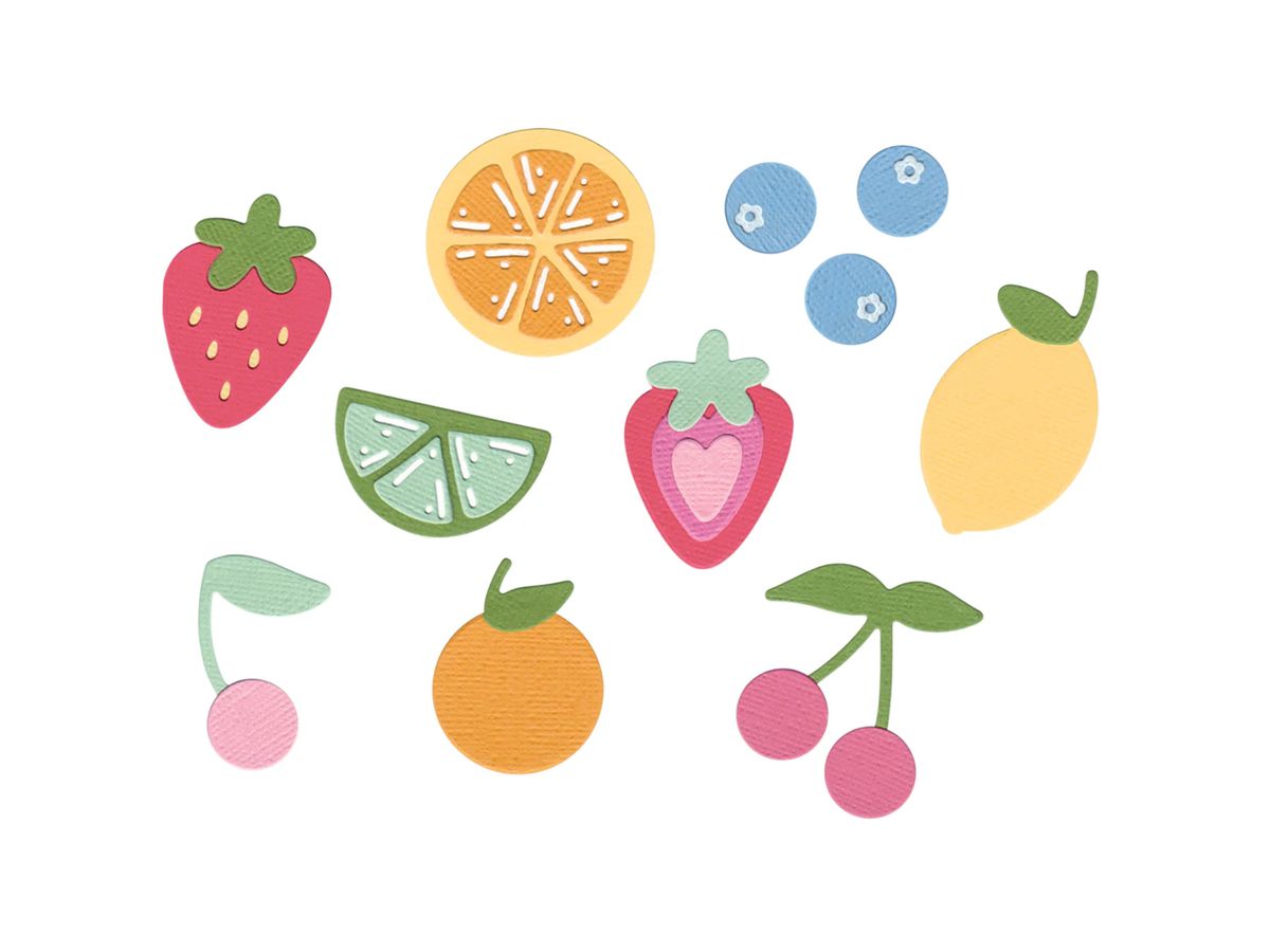 SIZZIX Stanzformen 666966 Fruit Doodles 17 Stück (0630454292661)