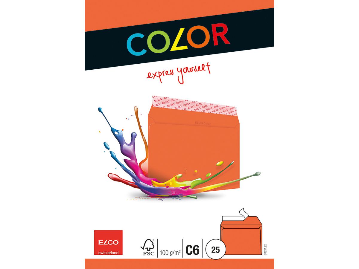 ELCO Couvert Office o/Fenster C6 74634.82 100g, orange 25 Stück (7610425368901)