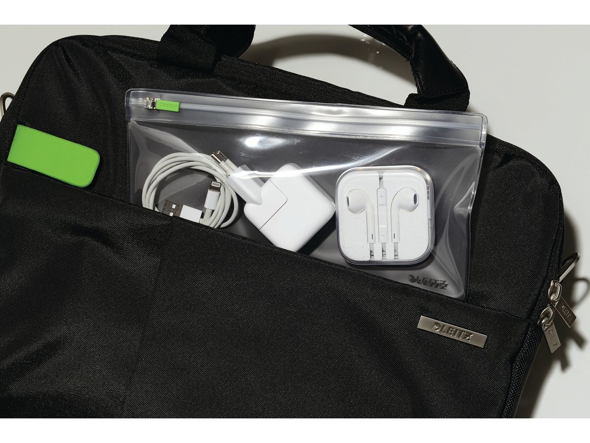 LEITZ Tasca cerniera zip S 40070000 trasparente 2 pezzi (4002432111800)