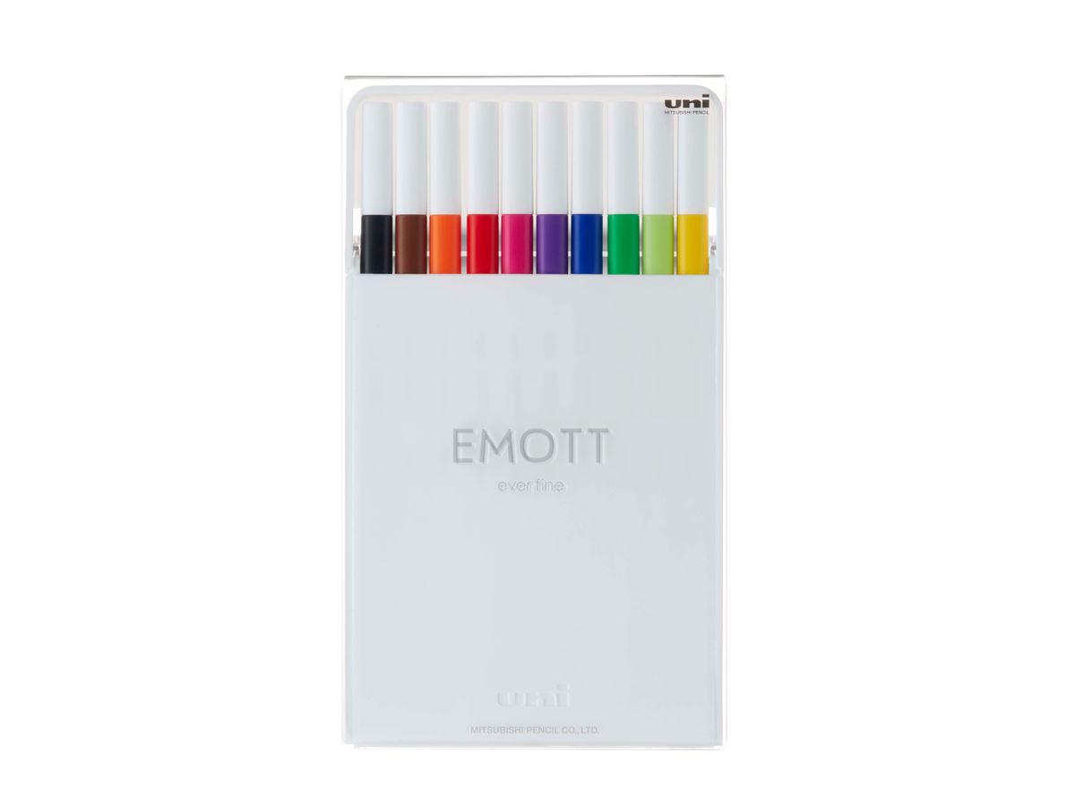 UNI-BALL Fineliner Emott 0.4mm PEM-SY_10C_NO.1 standard 10 pcs. (4902778248362)