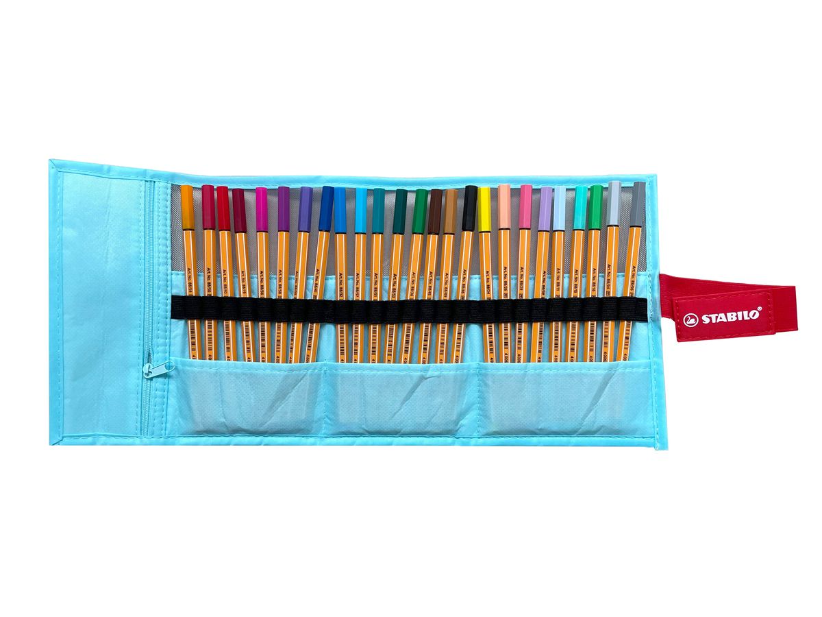 STABILO Rollerset point 88 0.4mm 8825-08-01CH 25 Farben ass. pastellblau (4006381589314)