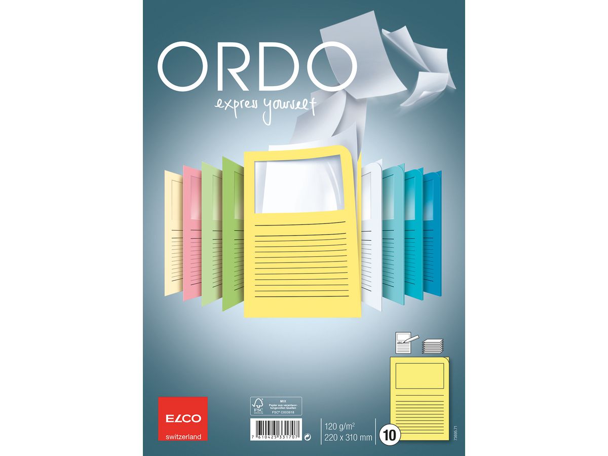 ELCO Organisationsmappe Ordo A4 73695.71 classico, gelb 10 Stück (7610425331707)