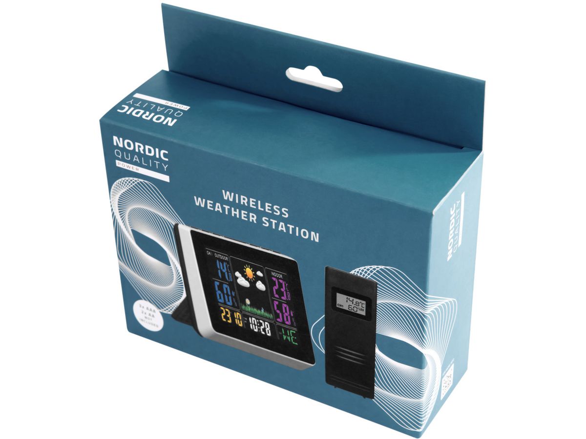 NORDIC Q Weather Station Wireless RS8738LE5B color display outdoor sensor (5706470124615)
