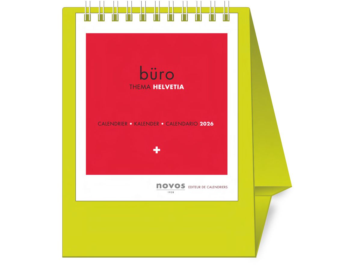 NOVOS Tischkalender Helvetia 2026 501098 1M/1S hellgrün ML 11.5x14cm (9771663501098)