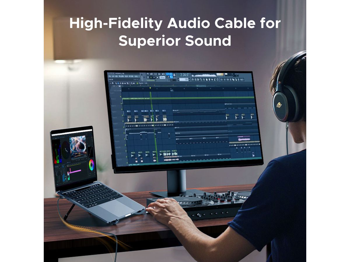 UGREEN Audio Adapter USB C, 3.5 mm 55734 Black, 1m (6941876257348)