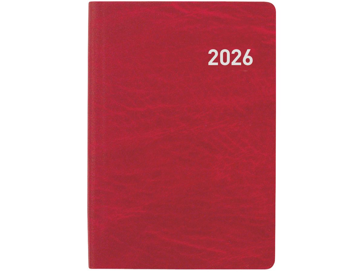 BIELLA Taschenagenda Tell 2026 823201450026U 2T/1S rot ML 8.5x12.5cm (7611365525263)