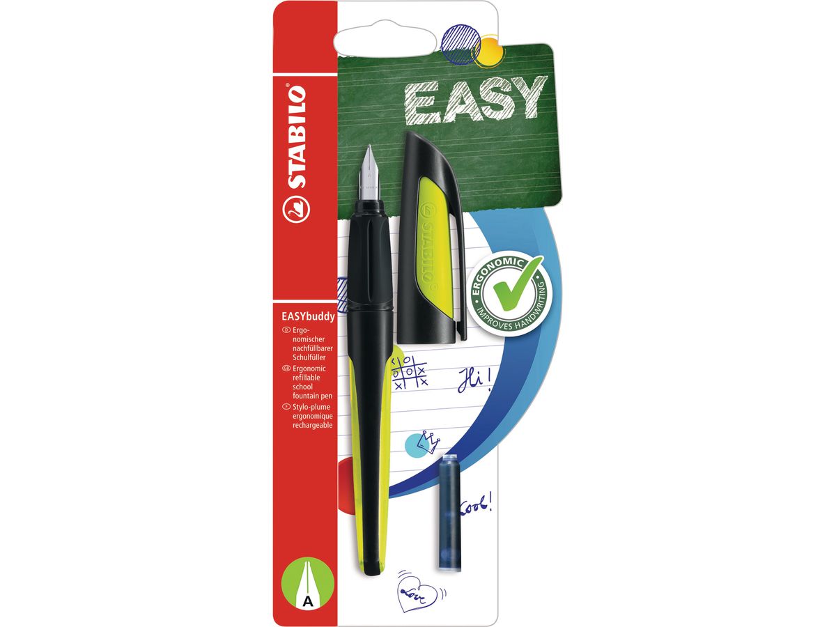 STABILO Füllhalter EASYbuddy M B-51556-5 schwarz, limettengrün (4006381515566)
