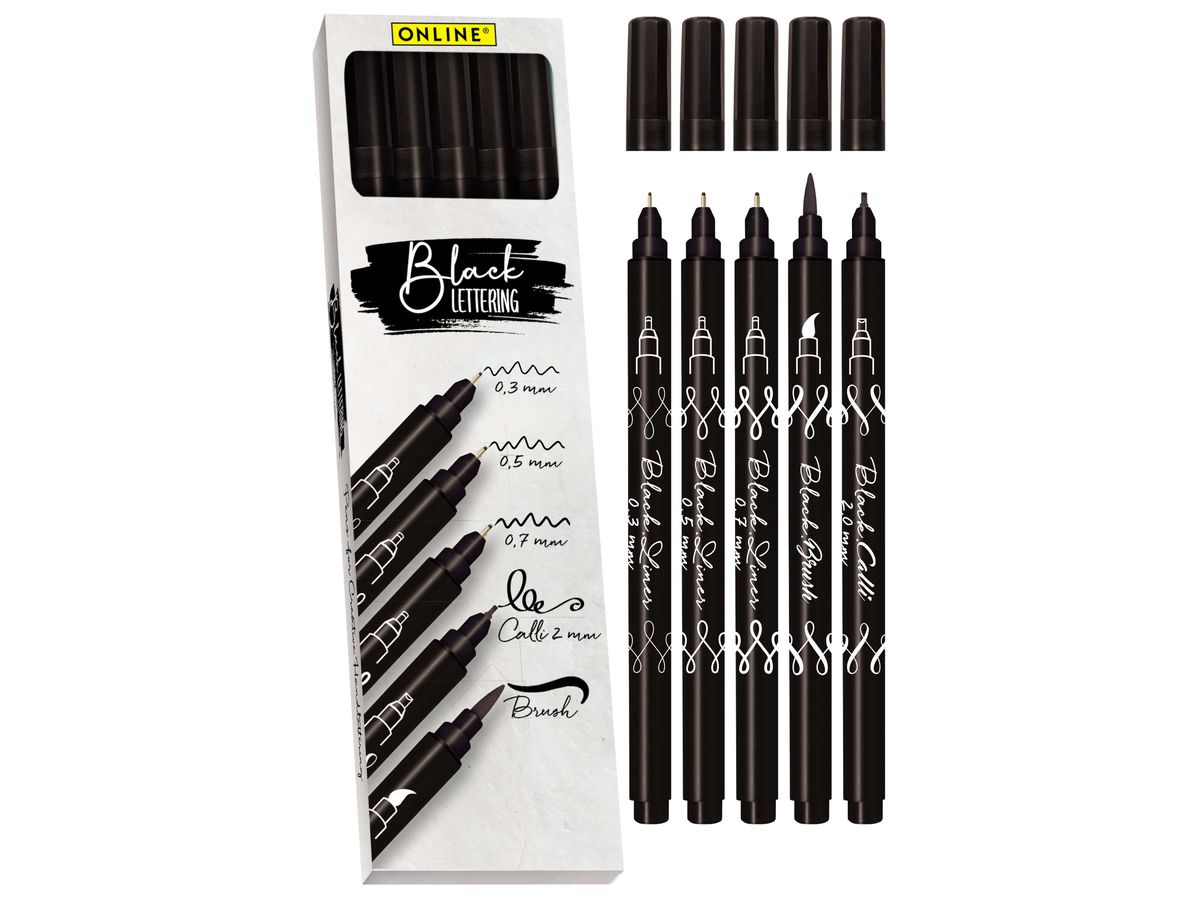 ONLINE Black Lettering Set 19114 5 Stück (4014421191144)