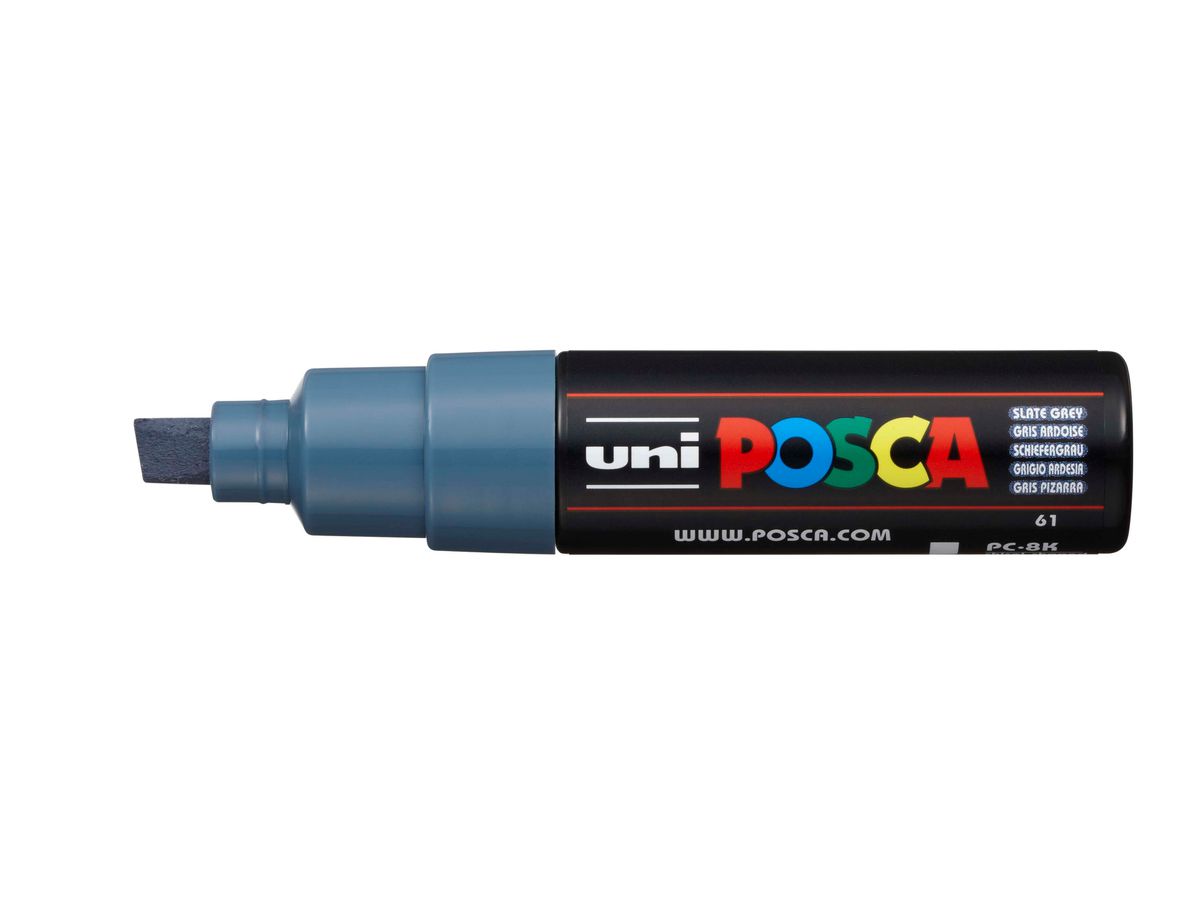 POSCA Marker 8mm PC8KSLATEGRE schiefergrau, Keilspitze (4902778107546)
