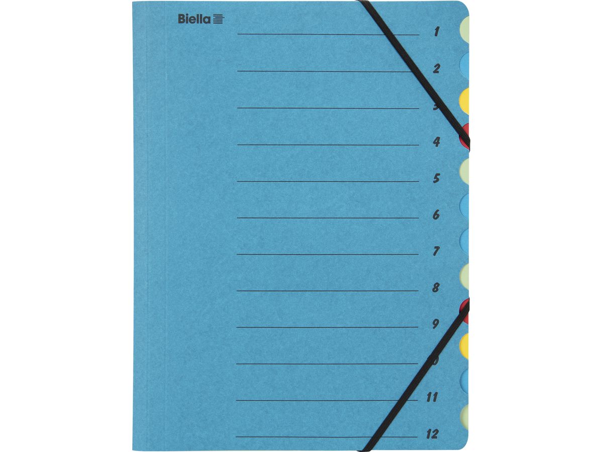 BIELLA Fächermappe A4 32841205U blau 12-teilig (7611365342402)