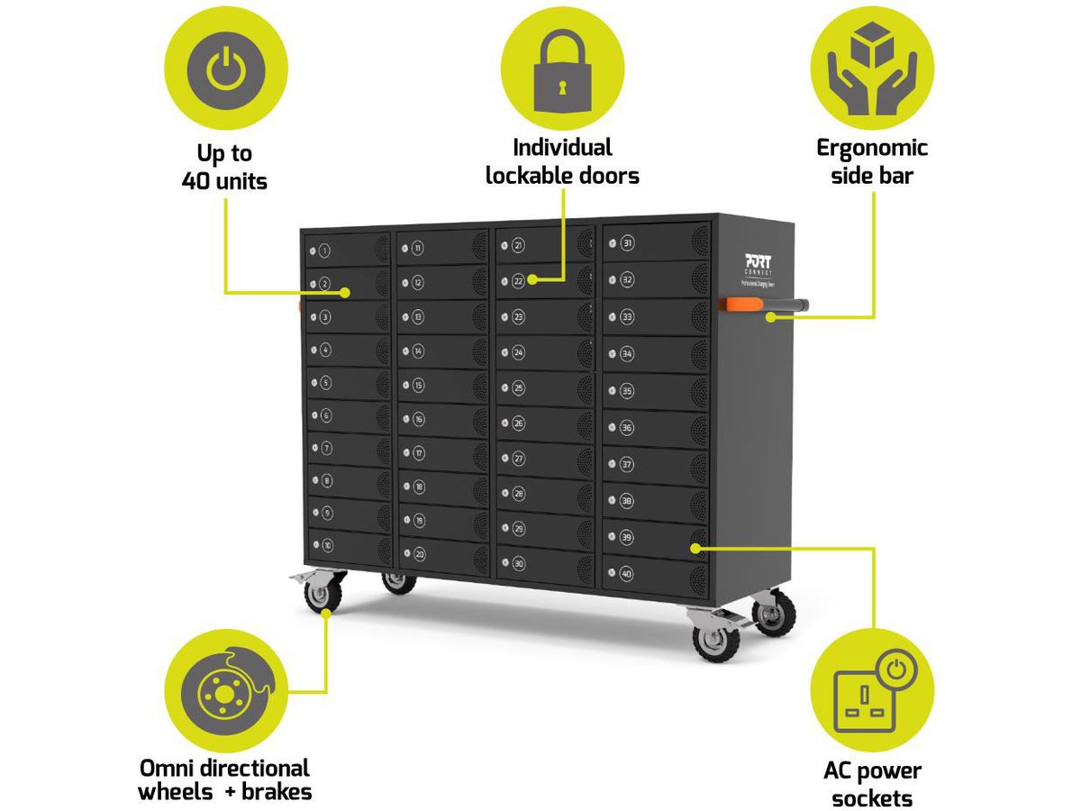PORT Charging Cabinet Indiv.Doors 901969 40 Tablets/Notebooks (3567049019693)