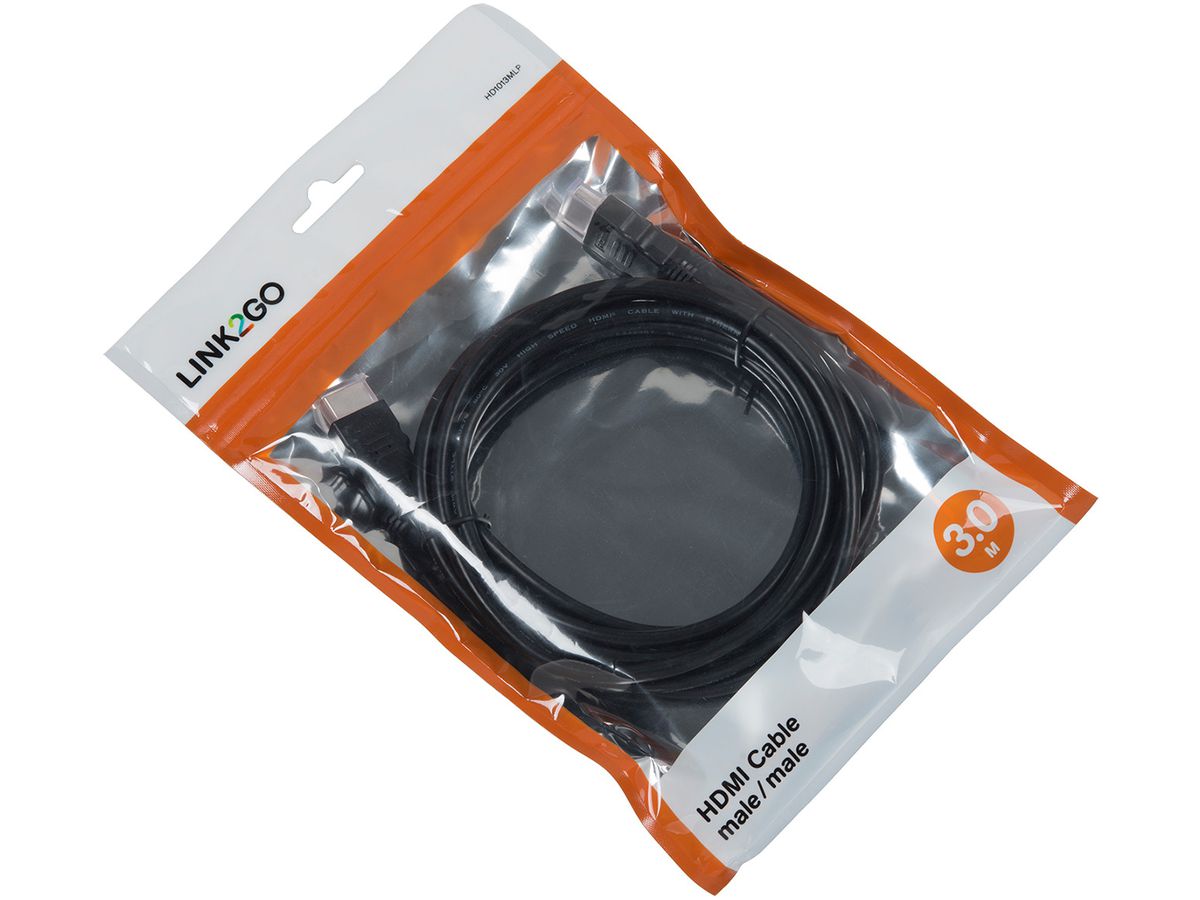 LINK2GO HDMI Cable HD1013MLP male/male, 3.0m (7613058029904)