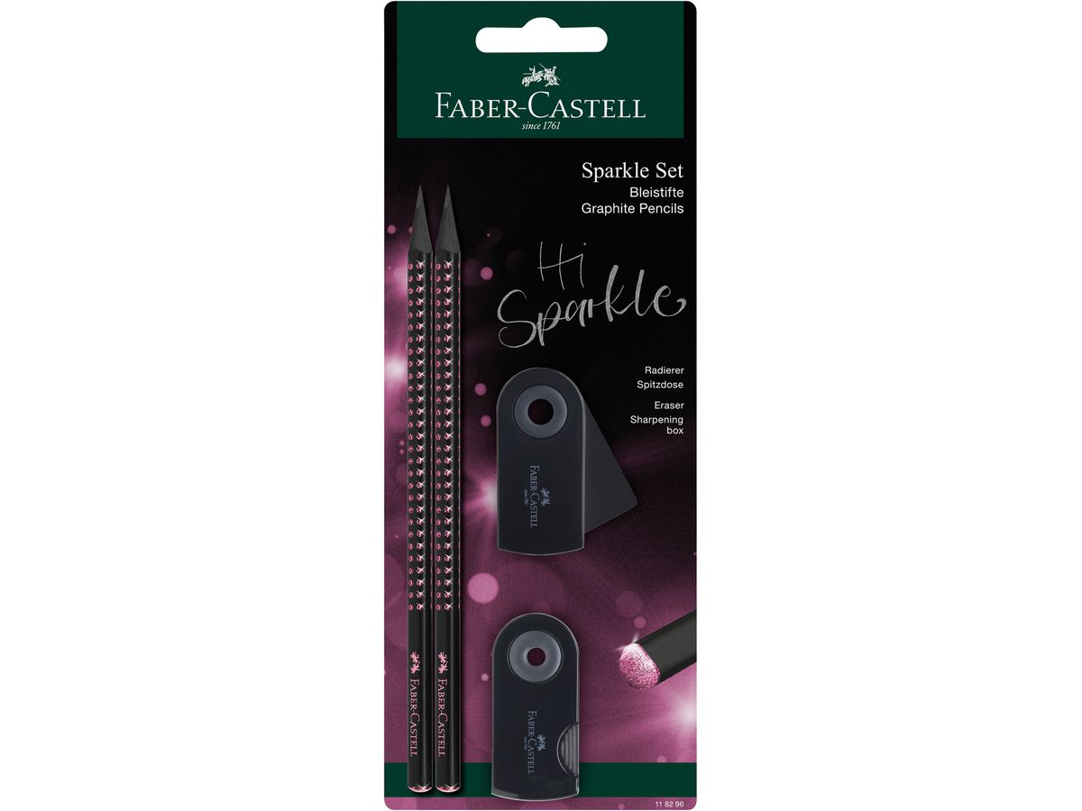 FABER-CASTELL Schreibset Sparkle 118296 Midnight rose (4005401182962)
