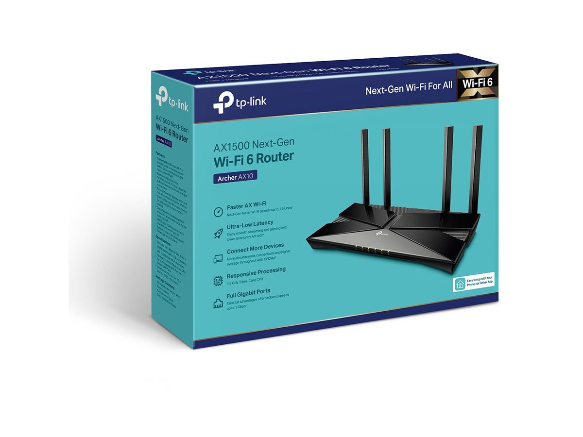 TP-LINK AX1500 Wi-Fi 6 Router Archer AX10 Tri Core (6935364089221)
