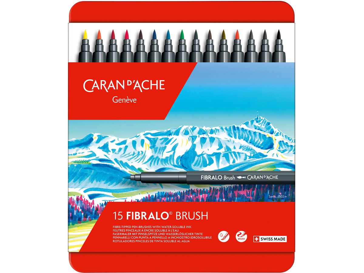 CARAN D'ACHE Classic Fibralo Brush 0.5-5mm 186.315 15 colori ass. (7630002343473)