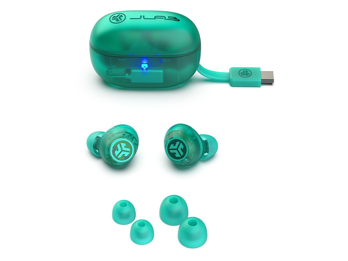 JLAB Go Pop ANC Earbuds IEUEBGOANCRTRATEL124 True Wirel.Transparent Teal (0810119072948)
